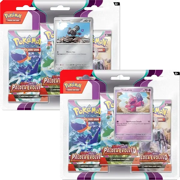 Scarlet and Violet: Paldea Evolved - 3 Pack Blister (Set of 2) Scarlet and Violet: Paldea Evolved - 3 Pack Blister (Set of 2)