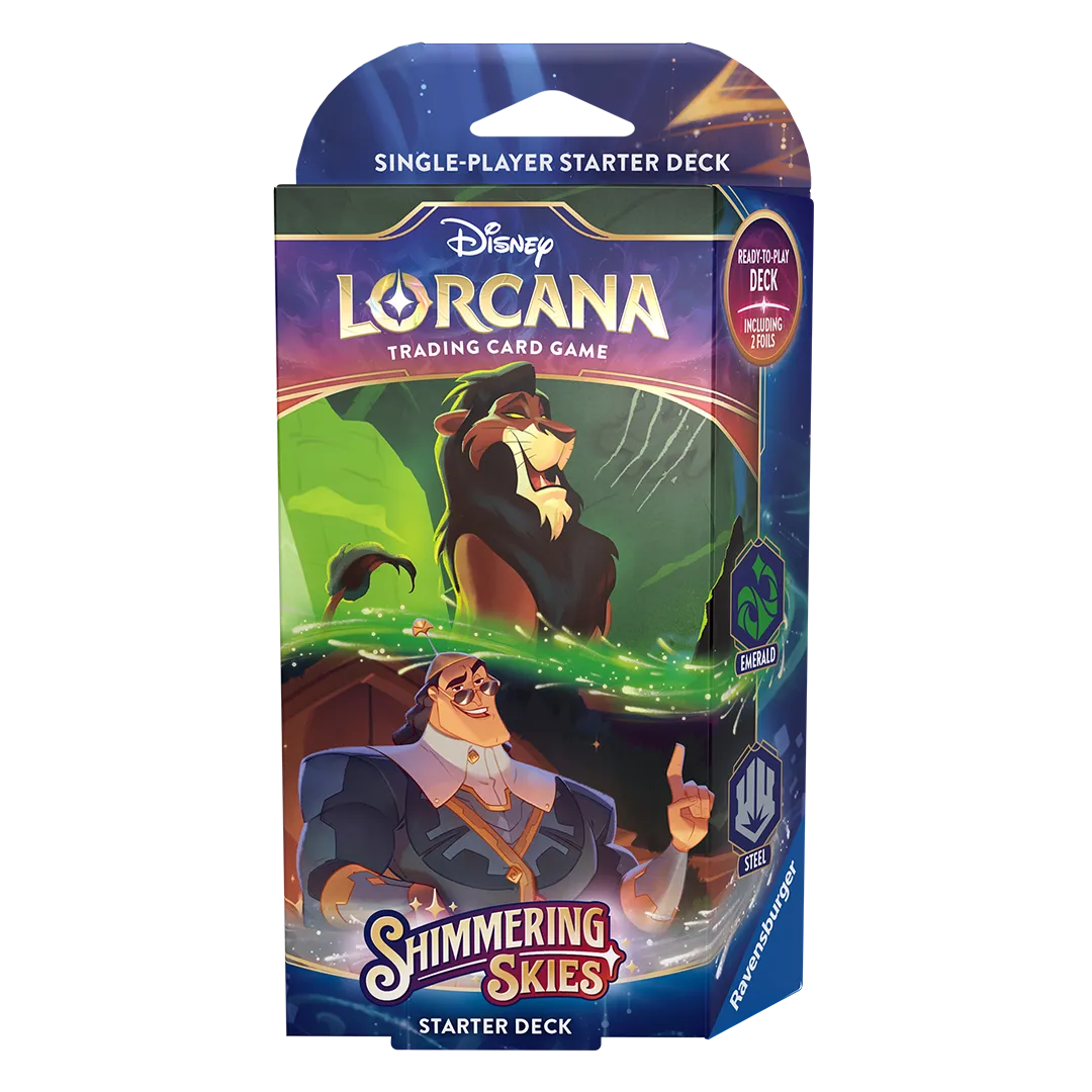 lorcana emerald steel starter deck Disney Lorcana: Shimmering Skies Starter Deck [Emerald & Steel]