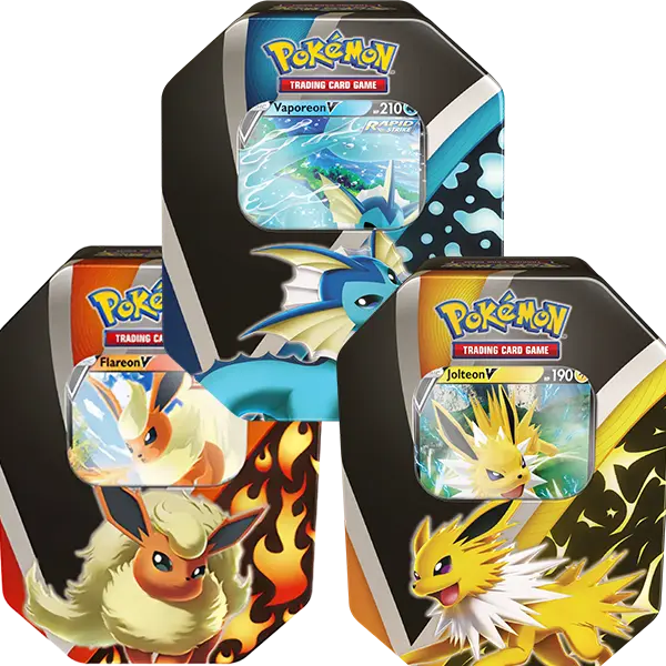 pokemon card tin set Eevee Evolutions Tin (Set of 3)
