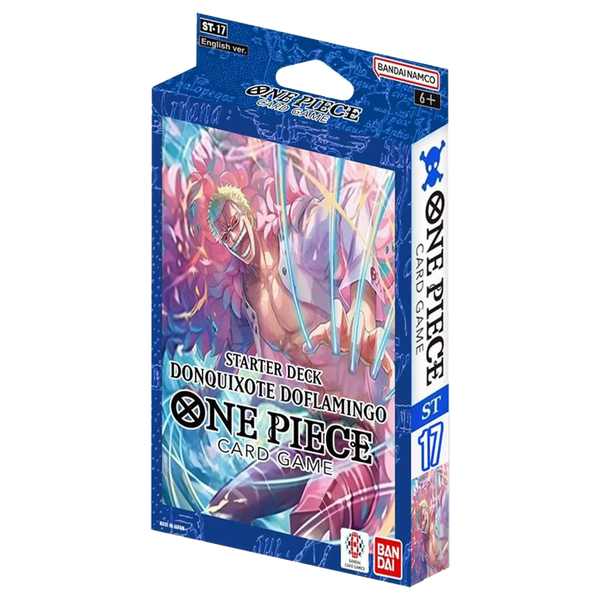 one piece tcg doflamingo starter deck TCG: BLACK SMOKER DECK(English) Remis Arcane Exchange including a Leader Card and two Super Rare cards Starter Deck 17: BLUE Donquixote