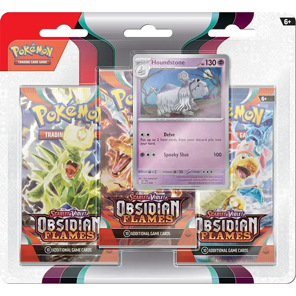 Scarlet and Violet: Obsidian Flames - 3 Pack Blister (Houndstone)