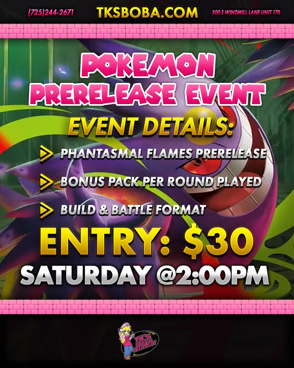 Mega Evolution: Phantasmal Flames Prerelease Event Entry