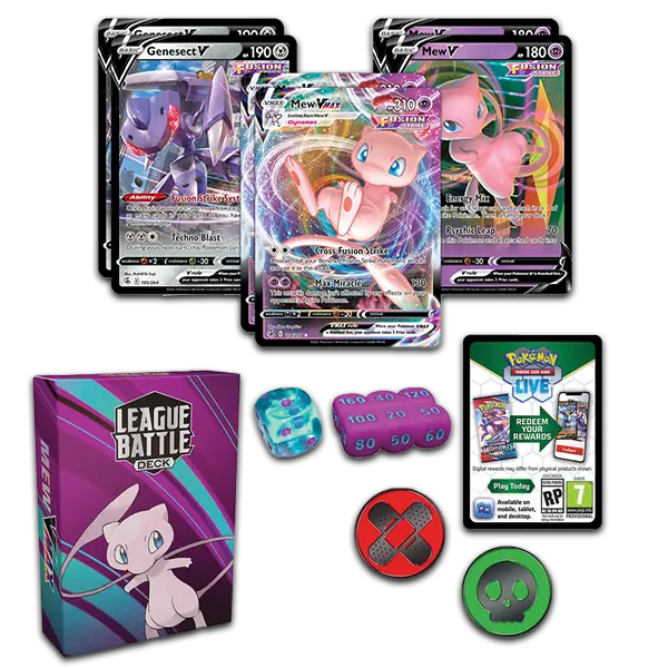 pokemon trading card game mew vmax league battle deck Pokemon TCG Mew VMAX League Battle Deck Maziply Toys