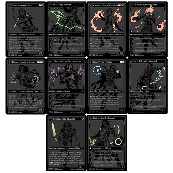 mtg origins black cards SDCC 2015 Exclusive Magic Origins Black Planeswalkers Set